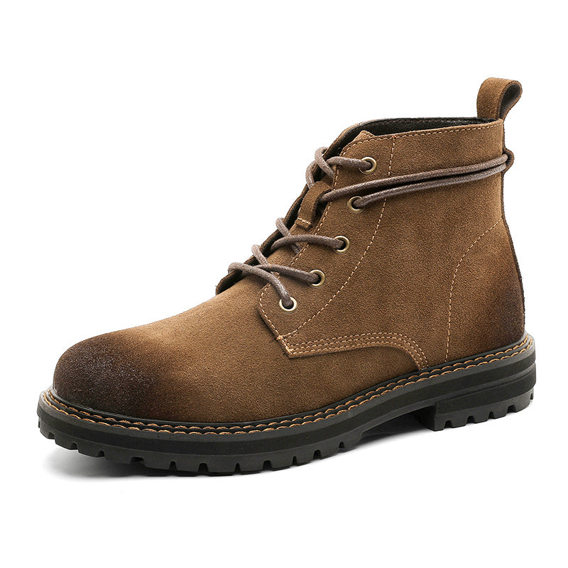 Bottines Outdoor En Cuir Mat