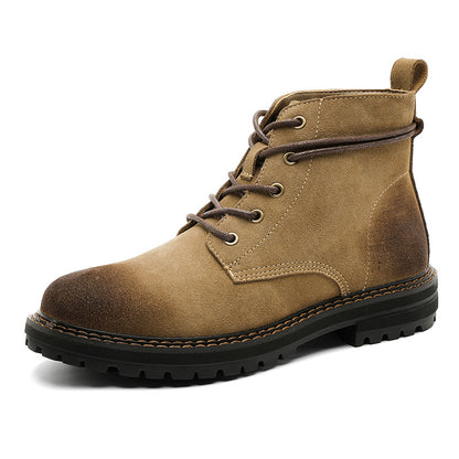 Bottines Outdoor En Cuir Mat