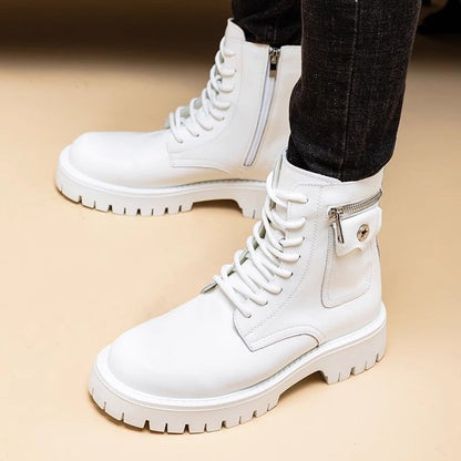 Bottes Martin pour homme en cuir – Chaussures montantes en cuir