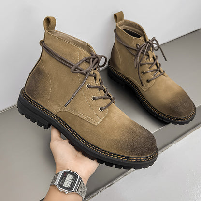 Bottines Outdoor En Cuir Mat