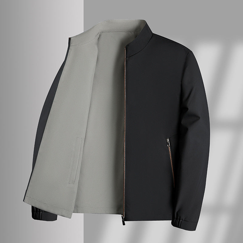 Men's Double-sided Stand Collar Casual Loose Windproof Jacket
